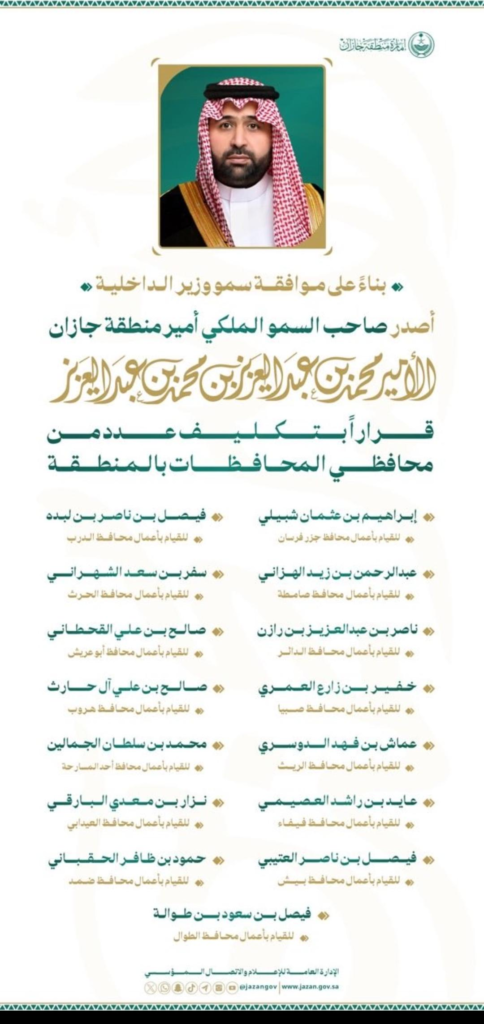 6684-484x1024 أمير جازان يعيد تشكيل المشهد الإداري لتعزيز كفاءة المحافظات
