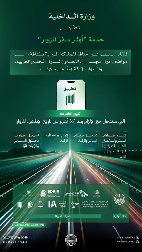 9442-576x1024 الداخليّة تطلق خدمة " سفر للزوار " للقادمين عبّر منافذ المملكة البريّة